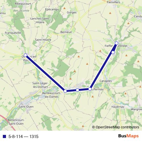 5-8-114 bus Line Map