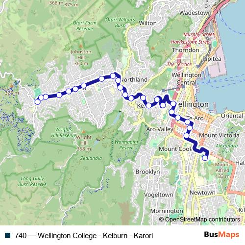 740 bus Line Map