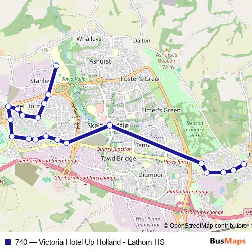 740 bus Line Map