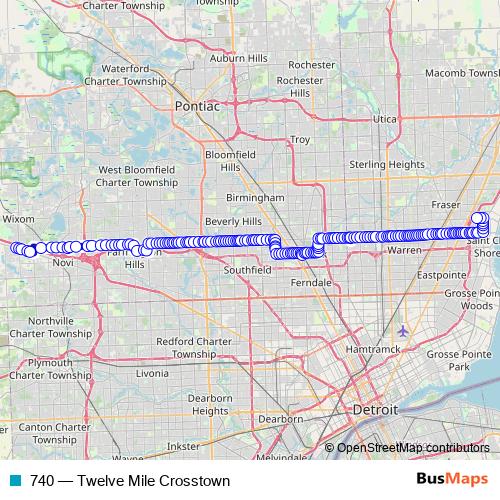 740 bus Line Map