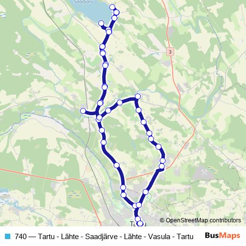 740 bus Line Map