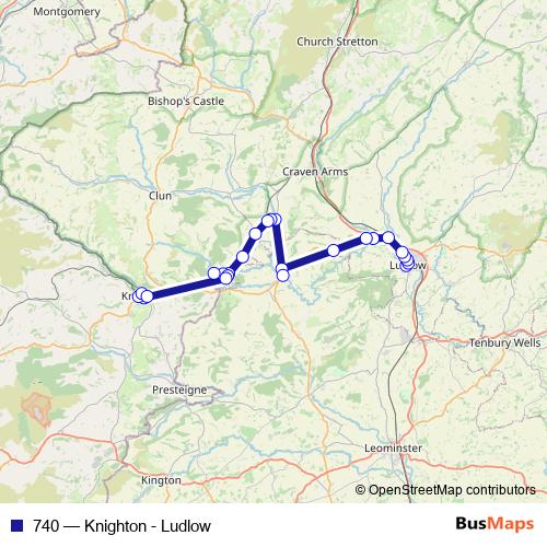 740 bus Line Map