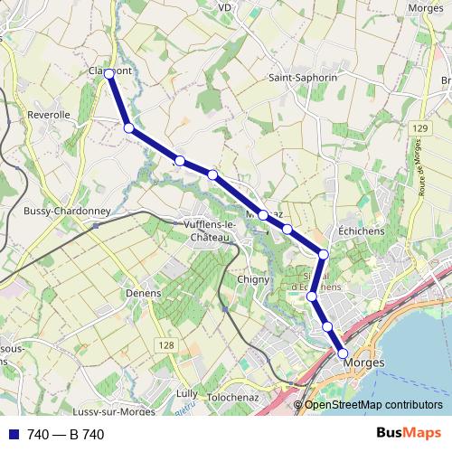 740 bus Line Map