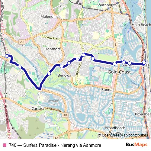 740 bus Line Map