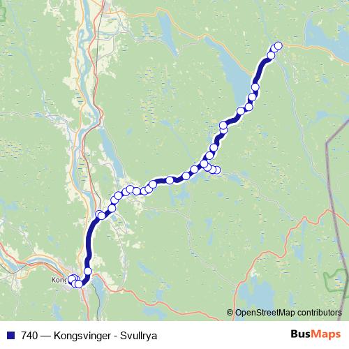 740 bus Line Map