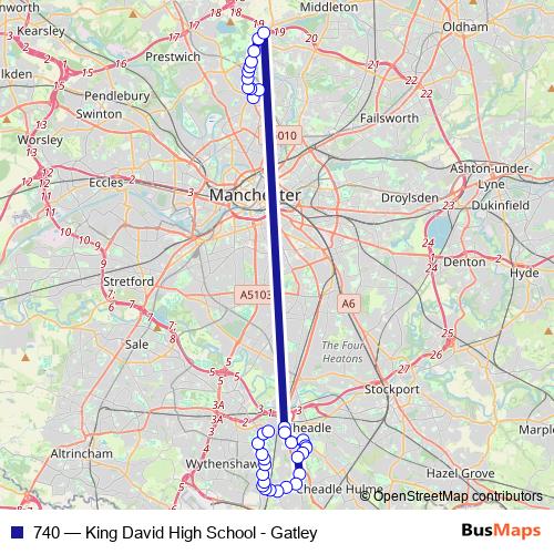 740 bus Line Map