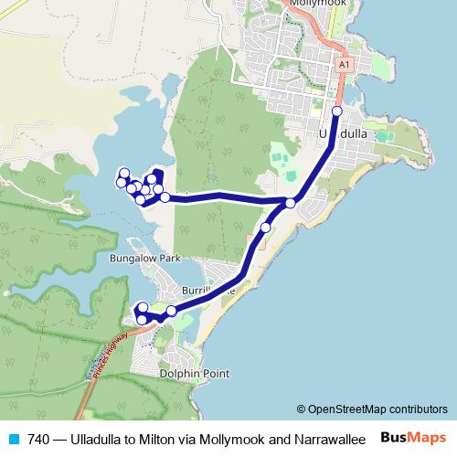 740 bus Line Map