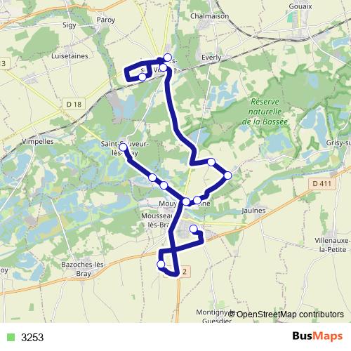 3253 bus Line Map