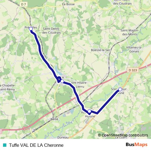 Tuffe VAL DE LA Cheronne bus Line Map