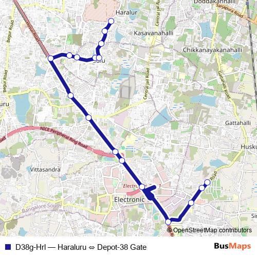 D38g-Hrl bus Line Map