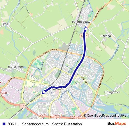 8961 bus Line Map