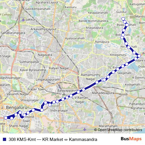 308 KMS-Kmt bus Line Map