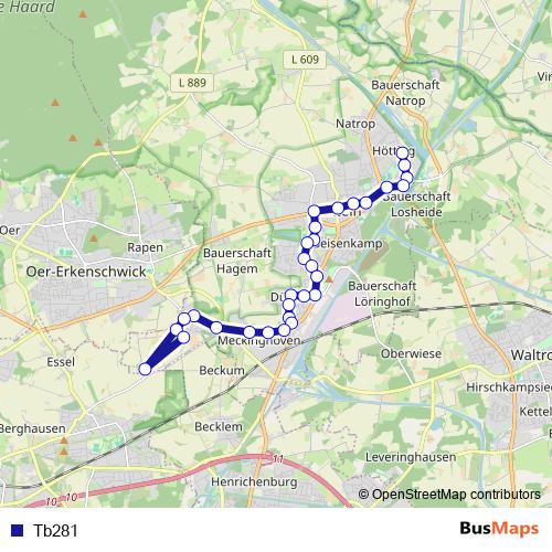 Tb281 bus Line Map
