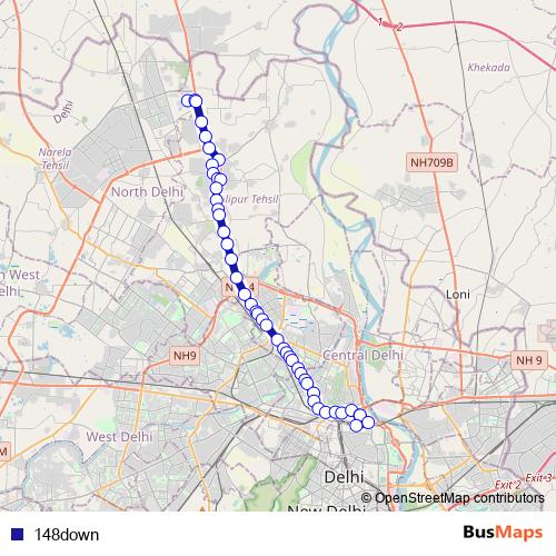 148down bus Line Map