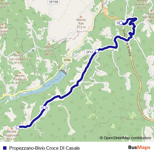 Propezzano-Bivio Croce DI Casale bus Line Map