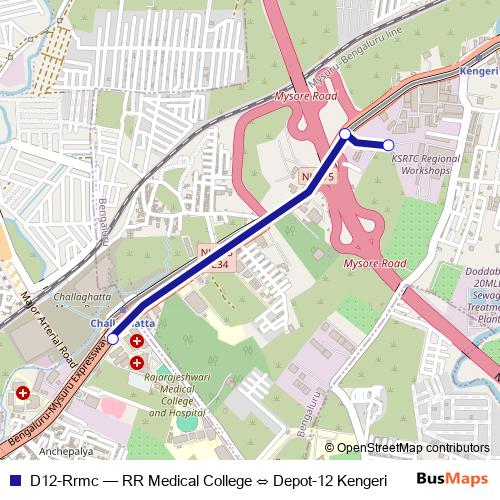 D12-Rrmc bus Line Map
