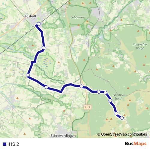 HS 2 bus Line Map