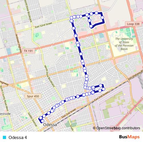 Odessa 4 bus Line Map