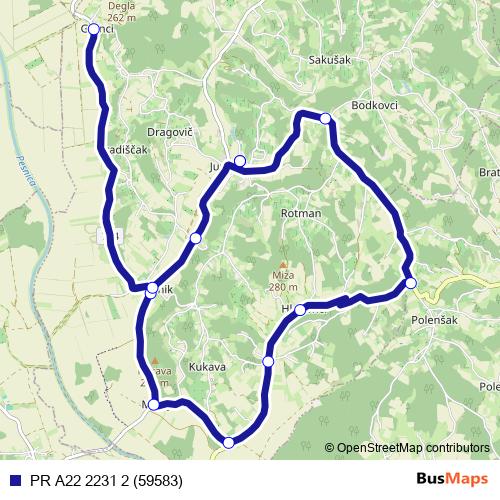 PR A22 2231 2 (59583) bus Line Map