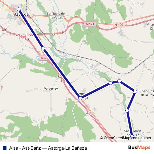 Alsa - Ast-Bañz bus Line Map