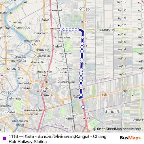 1116 bus Line Map