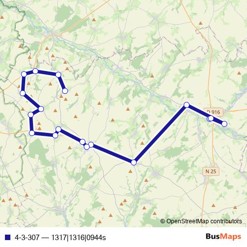 4-3-307 bus Line Map