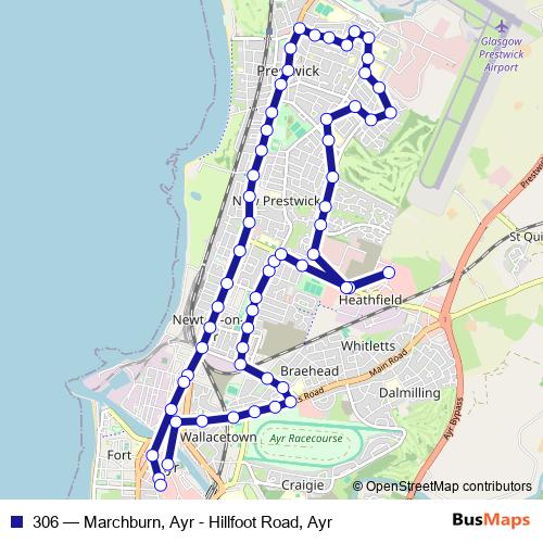 306 bus Line Map