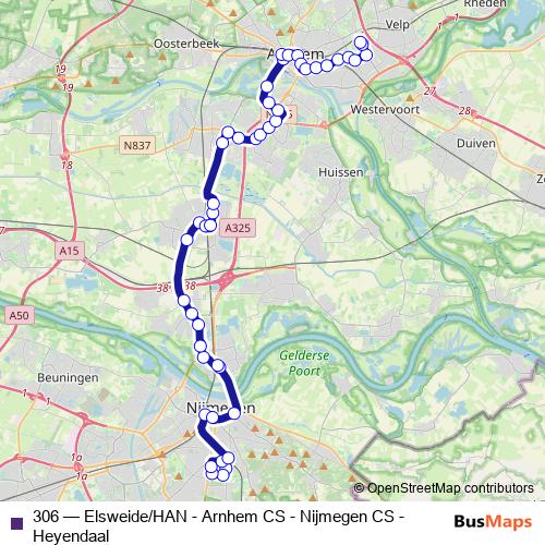306 bus Line Map