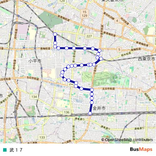 武１７ bus Line Map