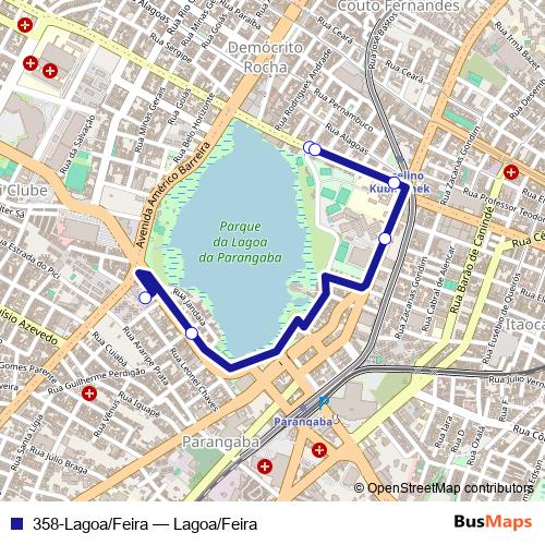 358-Lagoa/Feira bus Line Map