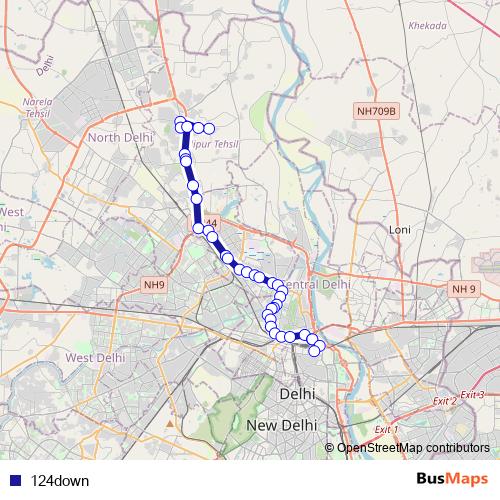 124down bus Line Map