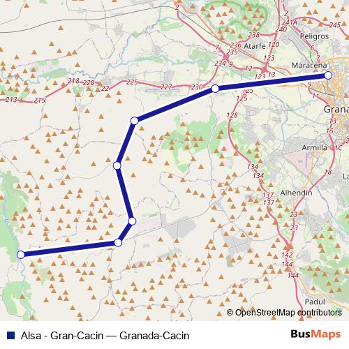 Alsa - Gran-Cacin bus Line Map