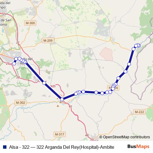 Alsa - 322 bus Line Map
