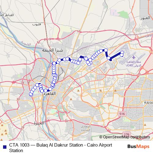 CTA 1003 bus Line Map