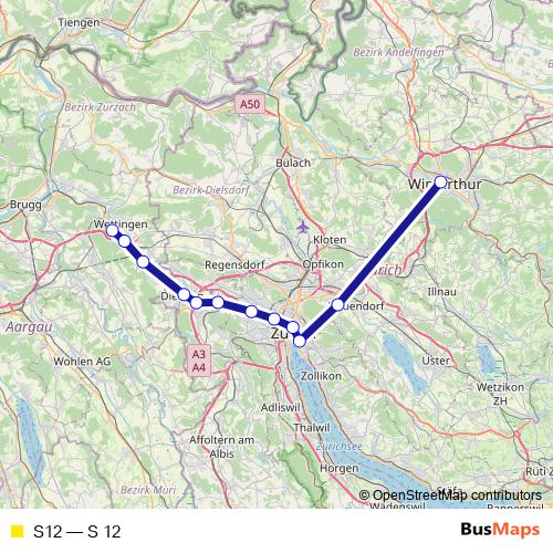 S12 rail Line Map