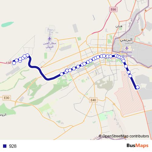 928 bus Line Map