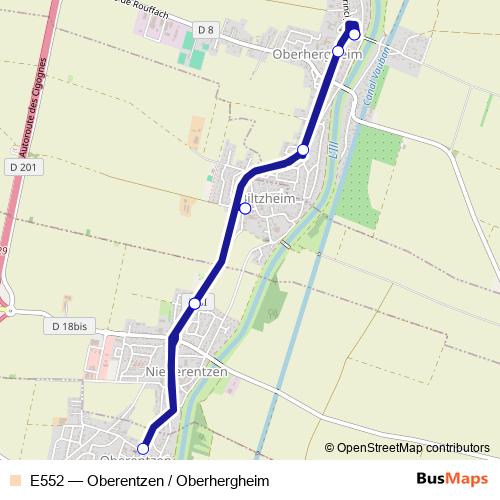E552 bus Line Map
