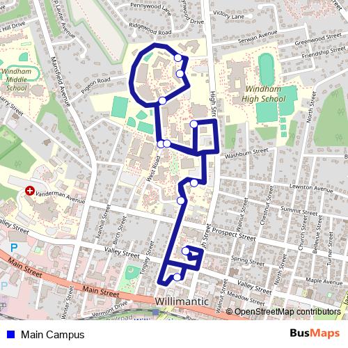 Main Campus bus Line Map