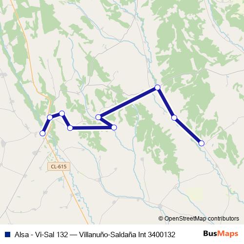 Alsa - Vi-Sal 132 bus Line Map