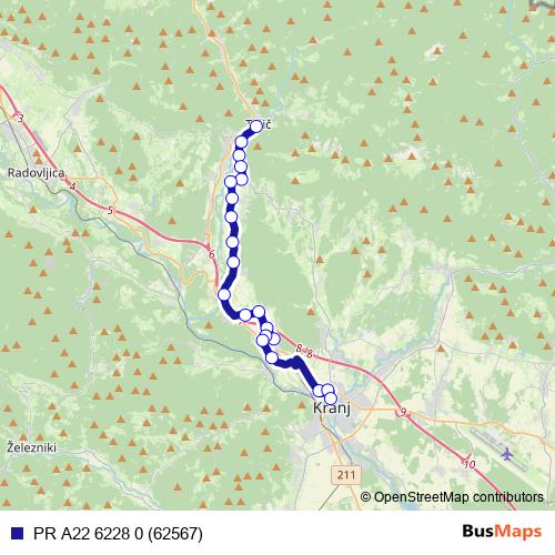 PR A22 6228 0 (62567) bus Line Map