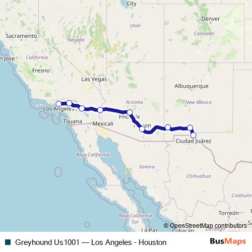 Greyhound Us1001 bus Line Map