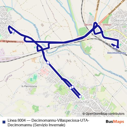 Linea 8004 bus Line Map