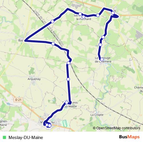 Meslay-DU-Maine bus Line Map
