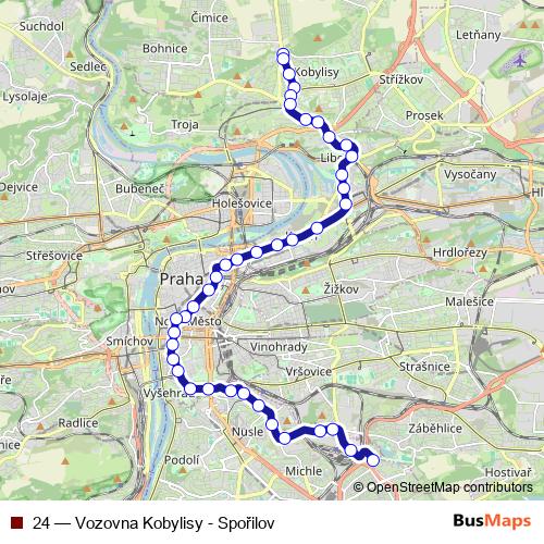 24 tram Line Map