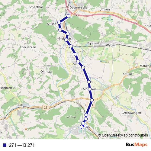271 bus Line Map