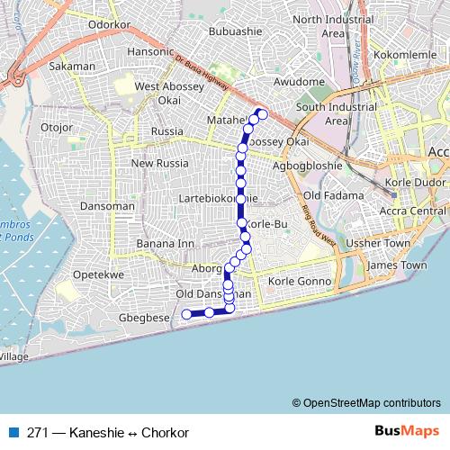 271 bus Line Map