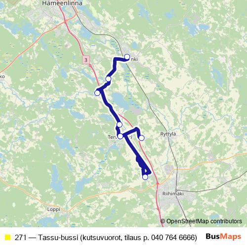 271 bus Line Map