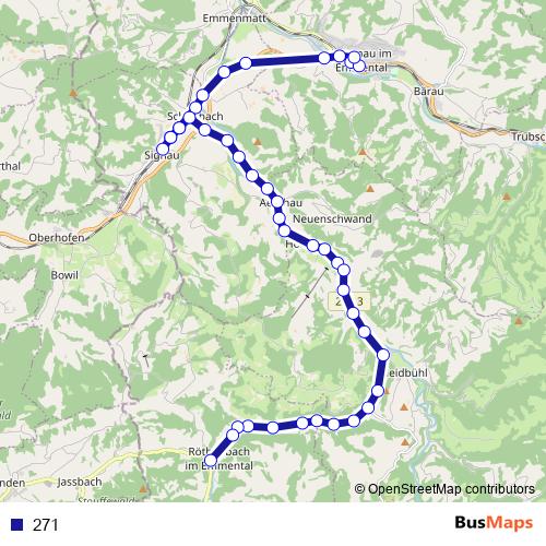 271 bus Line Map