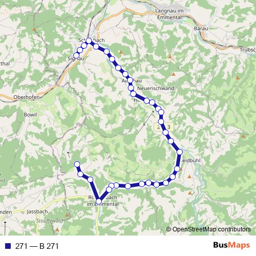 271 bus Line Map