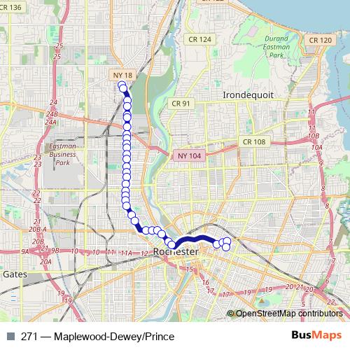 271 bus Line Map
